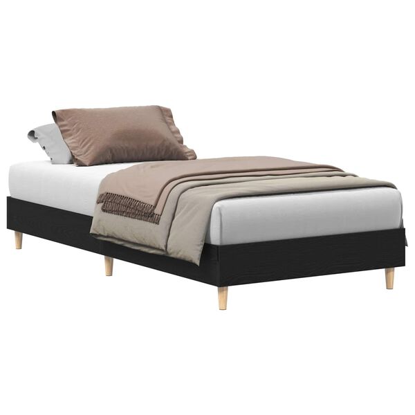 vidaXL Cadre de lit Ch&ecirc;ne noir 203 x 93 x 25 cm Bois d'ing&eacute;nierie
