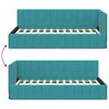 vidaXL Cadre de lit d'angle Turquoise 100 cm x 200 cm Velours