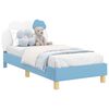 vidaXL Cadre de lit pour enfants avec t&ecirc;te de lit Bleu 80 x 160 cm PU