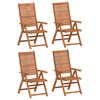 vidaXL Fauteuils pliants inclinables 4 pcs 56x72x107 cm bois d'acacia