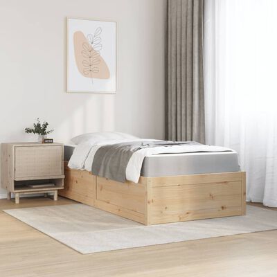 vidaXL Lit avec matelas 90x190 cm bois massif de pin