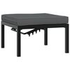 vidaXL Salon de jardin 4 pcs avec coussins noir aluminium