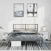 vidaXL Cadre de lit m&eacute;tal sans matelas avec t&ecirc;te de lit noir 135x190cm