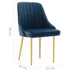 vidaXL Chaises &agrave; manger lot de 2 bleu velours