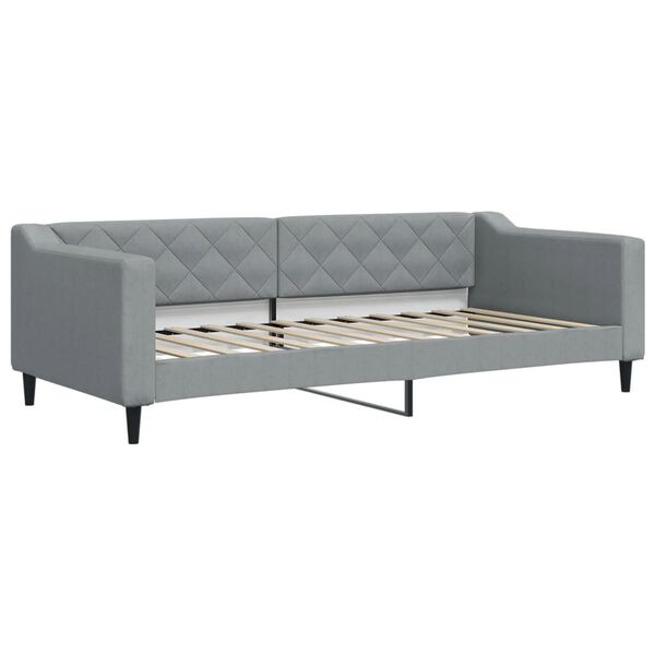 vidaXL Lit de jour avec matelas gris clair 90x200 cm tissu