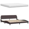 vidaXL Lit avec matelas marron fonc&eacute; 200x200 cm tissu