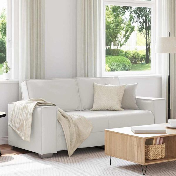 vidaXL Canap&eacute; 140cm Blanc tissu