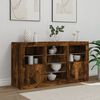 vidaXL Buffet avec lumi&egrave;res LED ch&ecirc;ne fum&eacute; 123x37x67 cm