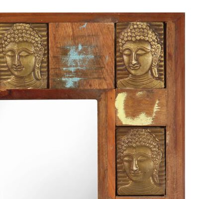 vidaXL Miroir avec revêtement Bouddha 50x80 cm Bois de récupération