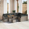 vidaXL Ensemble de canap&eacute; de jardin avec coussin 12 pcs Gris