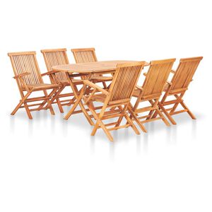 vidaXL Ensemble &agrave; manger d'ext&eacute;rieur pliable 7 pcs Bois solide de teck