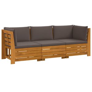 vidaXL 3 pc Ensemble de canap&eacute;s d'ext&eacute;rieur Bois d'Acacia Massif