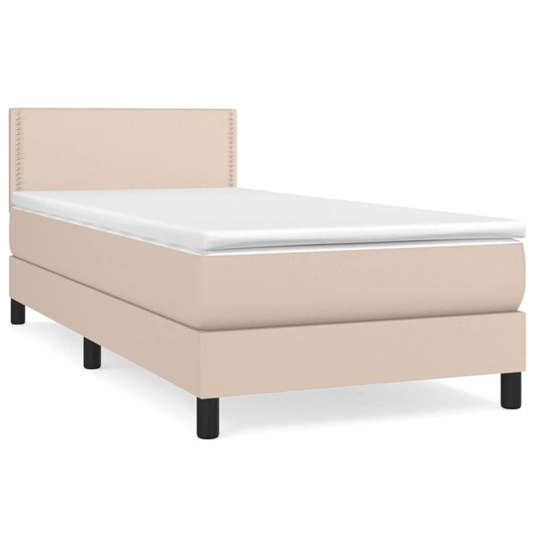 vidaXL Sommier &agrave; lattes de lit avec matelas Cappuccino 80x200 cm