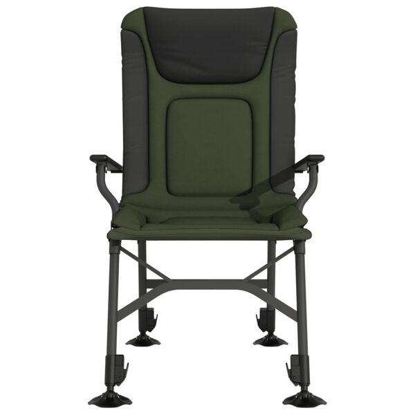 vidaXL Chaise de p&ecirc;che avec accoudoir pliable vert