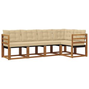 vidaXL Ensemble de canap&eacute;s d'ext&eacute;rieur 5 pc Naturel et Beige