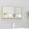 vidaXL Miroir de bain Blanc et ch&ecirc;ne sonoma 80x10,5x37 cm Agglom&eacute;r&eacute;