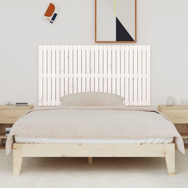 vidaXL T&ecirc;te de lit murale Blanc 166x3x90 cm Bois massif de pin