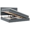 vidaXL Lit de rangement LED avec matelas Gris fonc&eacute; 200 x 200 cm
