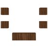 vidaXL Meuble TV muraux 5 pcs avec lumi&egrave;res LED ch&ecirc;ne marron