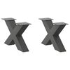vidaXL Pieds de table basse en forme de X, 2 pi&egrave;ces, anthracite, 50 x (30-31) cm, acier