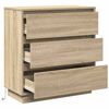 vidaXL Cabinet de chevet avec tiroir Ch&ecirc;ne Sonoma 71 x 34,5 x 75 cm