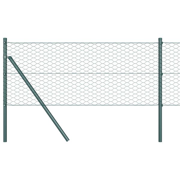 vidaXL Cl&ocirc;ture hexagonale Vert 0,8 x 50 m PVC
