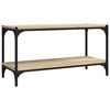 vidaXL Meuble TV Ch&ecirc;ne sonoma 80x33x41 cm Bois d'ing&eacute;nierie et acier