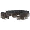 vidaXL Ensemble de canap&eacute; de jardin 13 pc Gris polyrotin