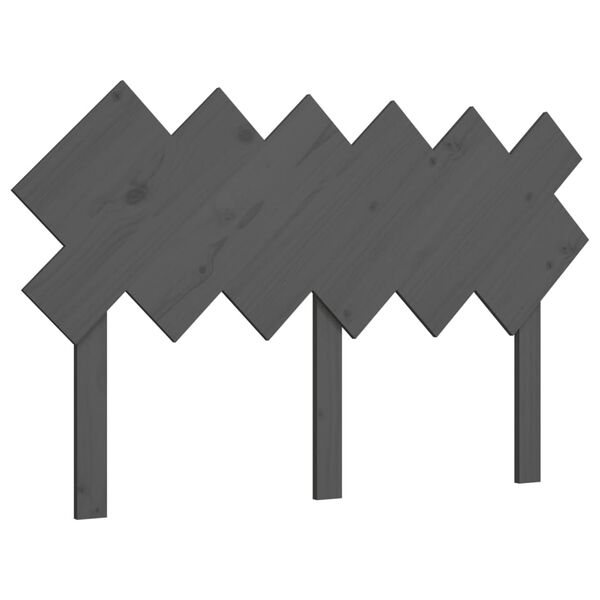 vidaXL T&ecirc;te de lit Gris 132x3x81 cm Bois massif de pin