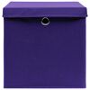 vidaXL Bo&icirc;tes de rangement et couvercles 4 pcs Violet 32x32x32cm Tissu