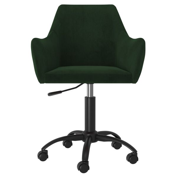 vidaXL Chaises pivotantes &agrave; manger lot de 4 Vert fonc&eacute; Velours
