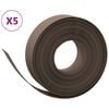 vidaXL Bordures de jardin 5 pcs marron 10 m 15 cm poly&eacute;thyl&egrave;ne