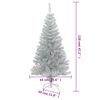 vidaXL Sapin de Noël artificiel avec support argenté 120 cm PET