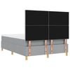 vidaXL Lit &agrave; ressorts avec matelas Gris clair 160 x 200 cm tissu