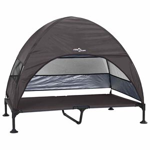 vidaXL Lit sur&eacute;lev&eacute; pour chien 127 x 81 x 108 cm Tissu et acier Marron