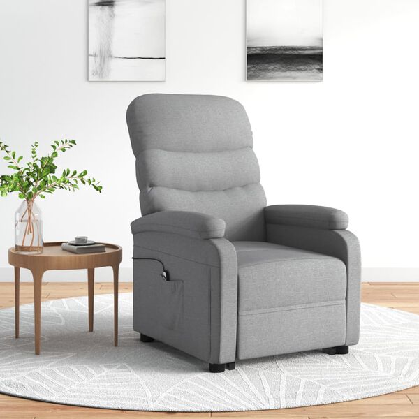 vidaXL Fauteuil Gris clair Tissu