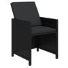 vidaXL Ensemble &agrave; manger de jardin coussins 9pcs R&eacute;sine tress&eacute;e Noir