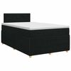vidaXL Lit boxspring avec matelas Noir 120 x 190 cm Tissu
