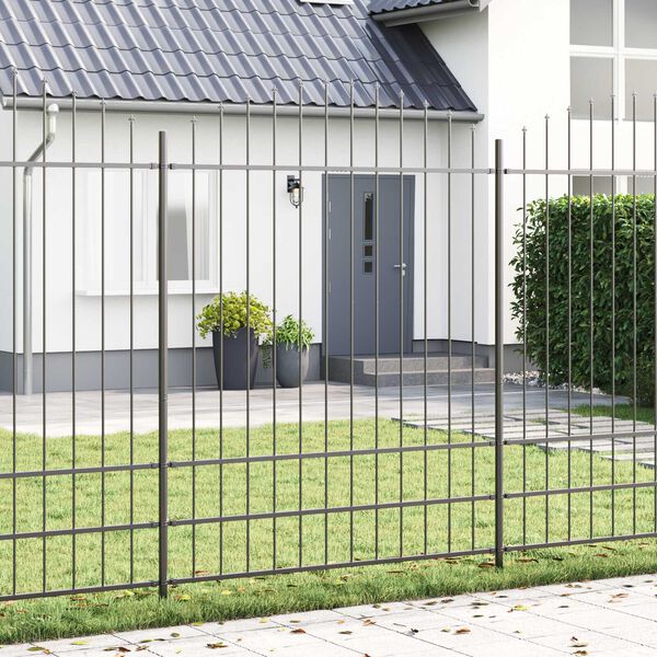 vidaXL Cl&ocirc;ture de jardin 4 pcs Gris 170 x 225 cm