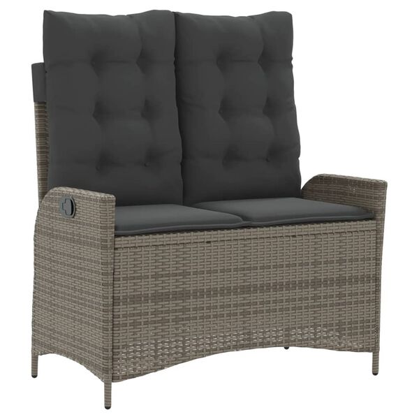 vidaXL Ensemble &agrave; manger jardin 4pcs et coussins Gris R&eacute;sine tress&eacute;e