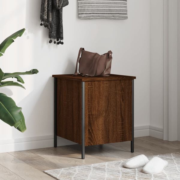 vidaXL Banc de rangement ch&ecirc;ne marron 40x42,5x50 cm bois d'ing&eacute;nierie