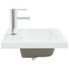 vidaXL Lavabo encastr&eacute; avec robinet 61x39x18 cm c&eacute;ramique blanc