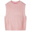 Gilet pull-over tricot&eacute; pour enfants rose clair 140