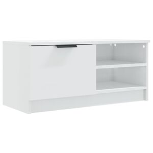 vidaXL Meuble TV Blanc brillant 80x35x36,5 cm Bois d'ing&eacute;nierie