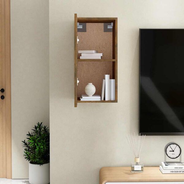 vidaXL Meuble TV Chêne fumé 30,5x30x60 cm Bois d'ingénierie