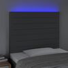 vidaXL T&ecirc;te de lit &agrave; LED Gris fonc&eacute; 90x5x118/128 cm Tissu