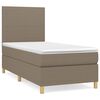 vidaXL Sommier &agrave; lattes de lit avec matelas Taupe 90x200 cm Tissu