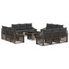 vidaXL Ensemble de canap&eacute; de jardin 13 pc Gris et Gris fonc&eacute; polyrotin
