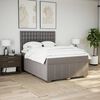 vidaXL Sommier &agrave; lattes de lit avec matelas Taupe 140x190 cm Tissu