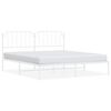 vidaXL Cadre de lit m&eacute;tal sans matelas et t&ecirc;te de lit blanc 183x213 cm